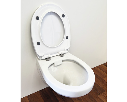 Hänge-WC mit geöffnetem Toilettendeckel