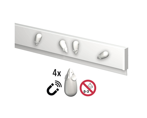 Türdichtung mit Mäuse-Motiv, Magnethalterung und Warnhinweis für Kinder von null bis drei Jahren