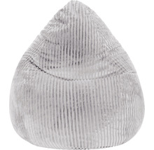Pouf gris en velours côtelé