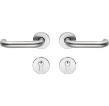 Garniture de poignée de porte en acier inoxydable avec rosaces à clé
