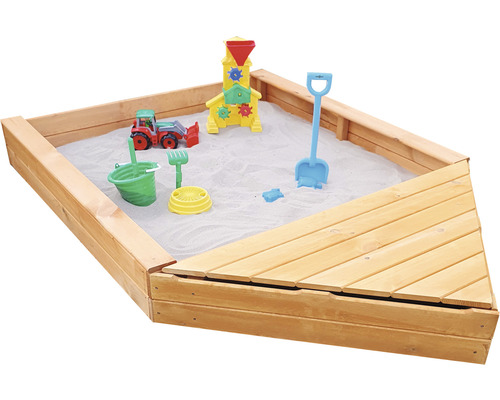 Bac à sable en bois avec jouets