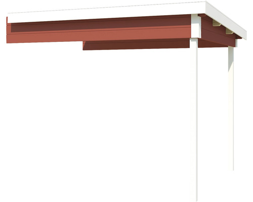 Carport mit Holzkonstruktion und Stützpfosten