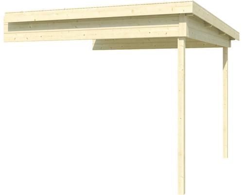 Holzcarport mit Dach und Stützpfosten