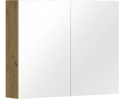 Armoire de toilette Allibert LUNIK 80 x 18 x 65 cm chêne nature 2 portes IP 44
