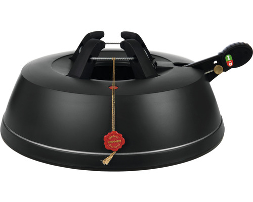 Schwarzer Christbaumständer mit Seilzugtechnik