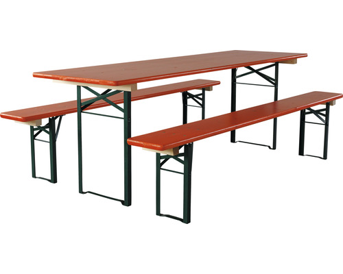 Ensemble table et bancs pliants largeur 70 cm épicéa 3 pièces nature -  HORNBACH