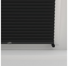 SOLUNA Faltenplissee ohne Bohren mit farblich abgestimmter Mechanik schwarz, 45x130 cm