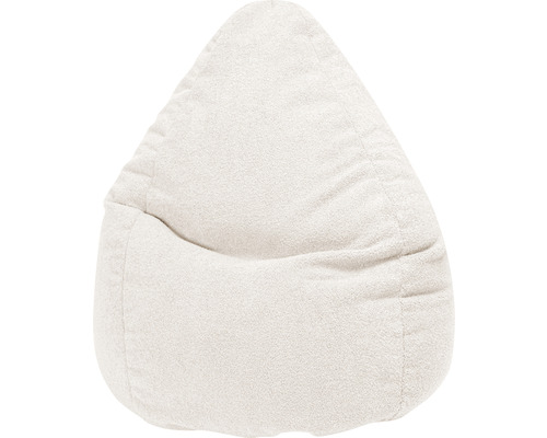 Pouf Sitting Point Beanbag Woolly XXL env. 300 litres beige naturel 80x130 cm Pouf clair en forme de goutte
