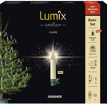 Lot de 12 bougies sans fil pour sapin de Noël Krinner Lumix Superlight Flame couleur d'éclairage blanc chaud-thumb-0