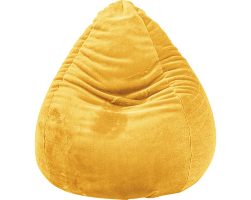 Pouf coussin Sitting Point Beanbag Softy XL env. 220 litres jaune moutarde 70x110 cm Pouf en tissu