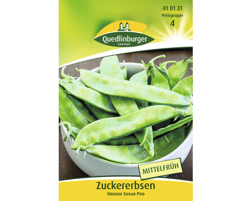 Pois gourmands Oregon Sugar Pod Quedlinburger semences fixes graines de légumes Semences de pois mange-tout, variété Oregon Sugar Pod, dans un bol