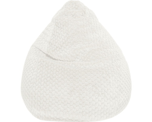 Pouf coussin Sitting Point Beanbag Mink XXL env. 300 litres ivoire 80x130 cm Pouf en tissu