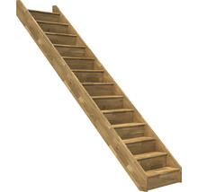 Escalier à limon latéral escalier de meunier Pertura Elenie chêne avec contremarches droit 14 marches / 15 pas de marche-thumb-0