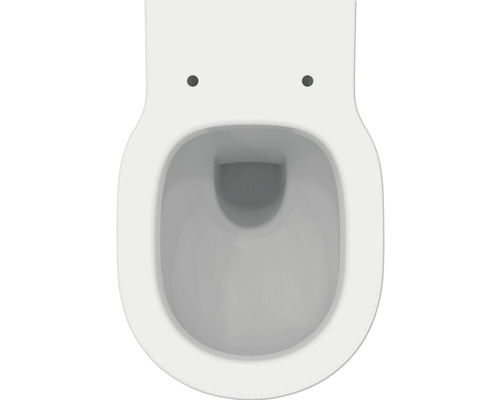 WC sur pied blanc, vue de dessus