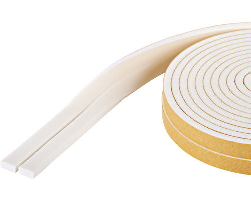 fix-o-moll Schaumstoff-Dauer-Dichtung weiß 6 m 4 x 9 mm Schaumstoff Dichtband Rolle