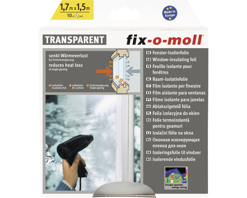 Film pour fenêtre film isolant film thermique fix-o-moll transparent 1,7 x 1,5 m