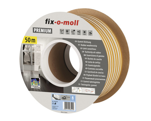 fix-o-moll D-Profildichtung selbstklebend weiß 50 m 6 x 9 mm-0