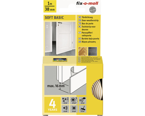 Joint de porte fix-o-moll SOFT BASIC autocollant blanc 1 m x 38 mm