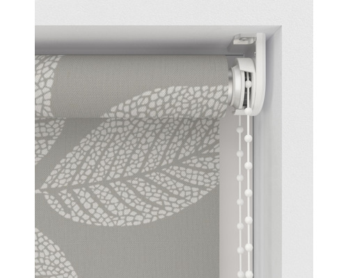Store enrouleur avec motif de feuilles et tirette à chaîne