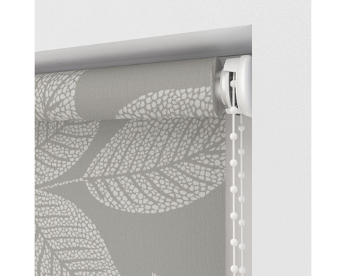 Store enrouleur avec motif de feuilles pour fenêtre