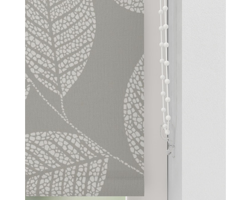 Store enrouleur avec motif de feuilles pour fenêtre