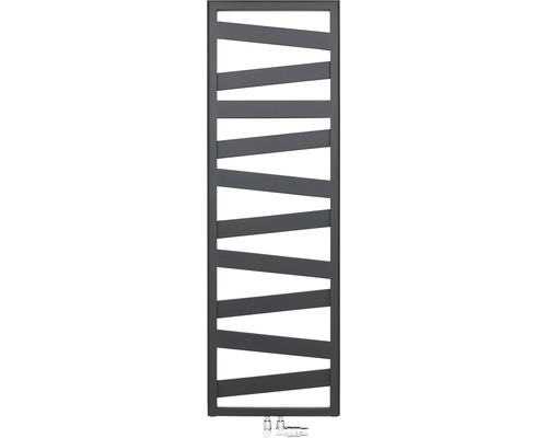 Radiateur design Zehnder Ribbon 96,5 x 50 cm noir raccord en bas au centre