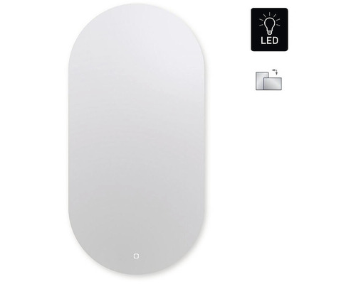 Miroir de salle de bains à LED Ambiente Oval Senzor 100 x 50 cm IP 44