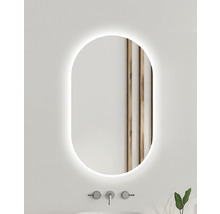 Miroir ovale avec éclairage LED dans la salle de bain