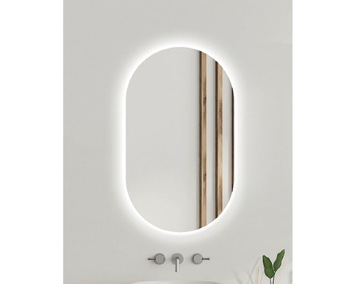 Miroir de salle de bains à LED Ambiente Oval 100 x 50 cm IP 44