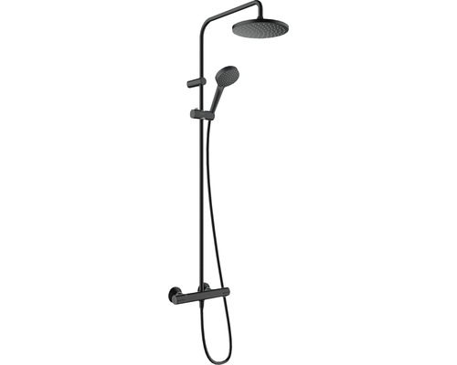 Colonne de douche avec thermostat hansgrohe VERNIS BLEND Showerpipe 200 1jet EcoSmart noir mat 26089670