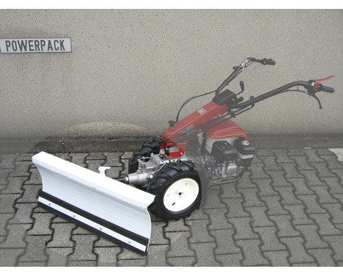 Lame chasse-neige avec bande en caoutchouc 80 cm PowerPac BRIKL52400 pour MF3 Motoculteur avec lame à neige pour le déneigement