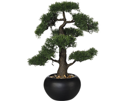 Plante artificielle cèdre bonsaï hauteur : 48 cm vert