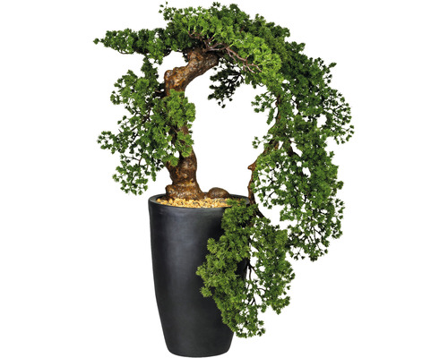 Plante artificielle mélèze bonsaï Han-Kengai hauteur : 90 cm vert