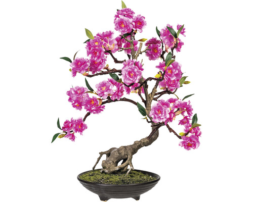 Plante artificielle bonsaï Cerasum Pink hauteur : 50 cm vert