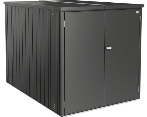 Mini garage biohort 145 x 203 cm gris foncé métallique Armoire à outils en métal avec double porte