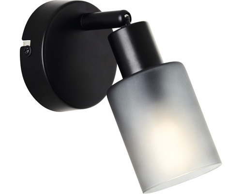 Schwarze Wandleuchte mit Glas