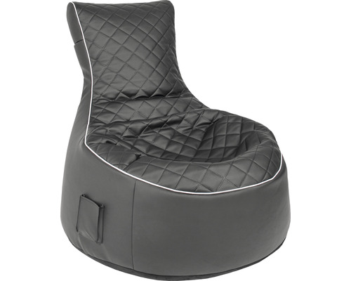Fauteuil Sitting Point Swing Modo Tap env. 300 litres anthracite 95x90x65 cm Pouf noir avec motif matelassé et poche