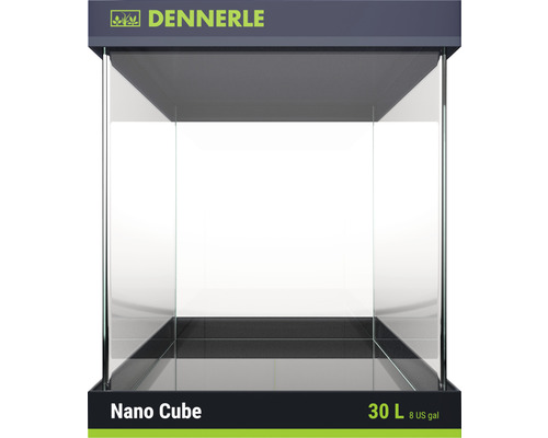 Aquarium DENNERLE Nano Cube 30 l avec feuille d’arrière-plan, support en mousse