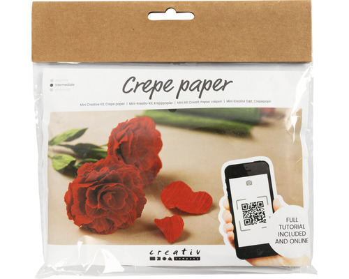 Mini kit de bricolage papier crépon roses