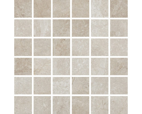 Mosaïque en grès cérame Wells sand mat 30x30cm Carreaux de mosaïque carrés pour mur et sol