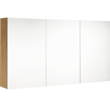 Armoire de salle de bain avec trois portes et aspect bois