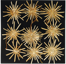 Étoiles de paille sur fond noir