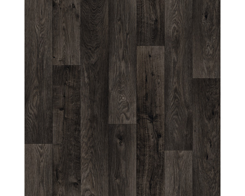 PVC-Boden Puccini Holzdielenoptik schwarz FB899 Dielen 14x100 cm 400 cm breit (Meterware)