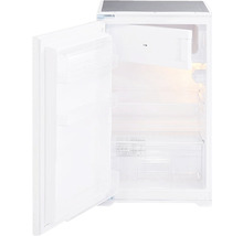 Offener Kühlschrank mit Regalen