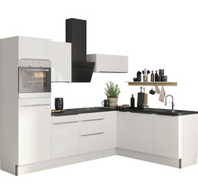 Optifit Winkelküche ohne Geräte Arvid986 270 cm weiß glänzend zerlegt Variante links KCAV 2720LAOE8+