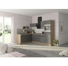 Optifit Winkelküche ohne Geräte Linus984 270 cm anthrazit glänzend zerlegt Variante rechts KCLI 2720RAOE8+