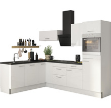 Optifit Winkelküche ohne Geräte Rurik986 270 cm weiß glänzend zerlegt Variante rechts KCRU 2720RAOE8+