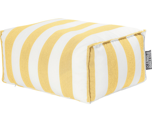 Pouf Outdoor Sitting Point Santorin Roll env. 100 litres jaune/blanc 55x65x35 cm Pouf carré à rayures