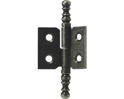 Penture de meuble avec tête de décoration à gauche, antique 30x40 mm, 10 pièces Charnière à tête décorative