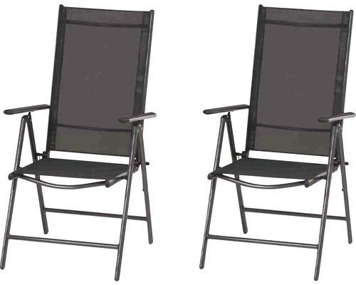 Ensemble de meubles de jardin Gardamo 2 places composé de: 2 chaises métal argent